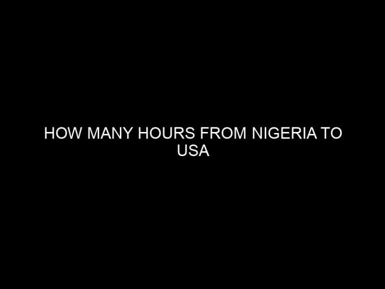 How Many Hours from Nigeria to USA
