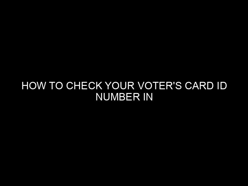How To Check Your Voter's Card Id Number In Nigeria